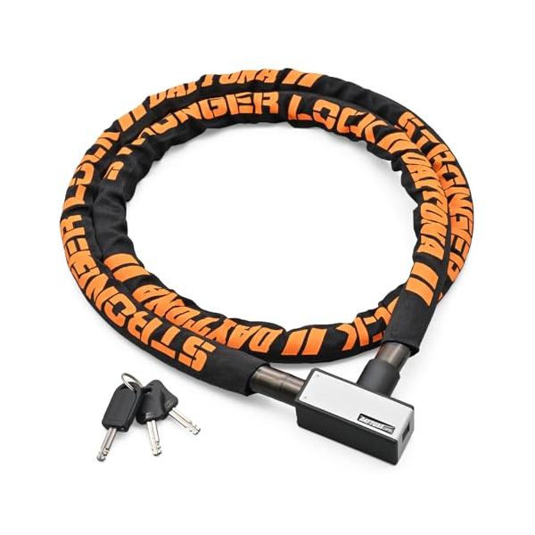 他サイト： デイトナ(Daytona) バイク用 ワイヤーロック φ20mm ストロンガースチールリンクロック 鍵タイプ 1800mm シルバー 97662の商品画像