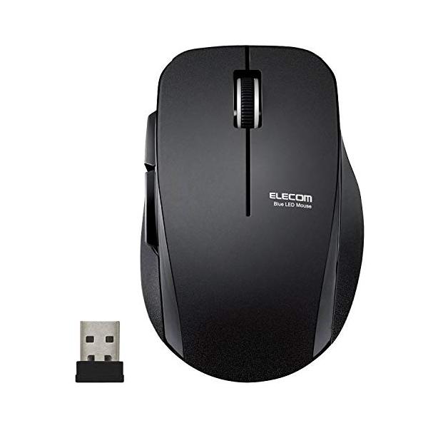他サイト： エレコム ワイヤレスマウス 静音 5ボタン Mサイズ ブラック M-FBL01DBXSBKの商品画像