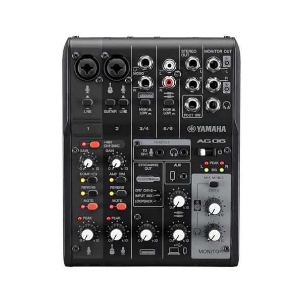 ヤマハ(YAMAHA) ライブストリーミングミキサー 6チャンネル ブラック AG06MK2 B