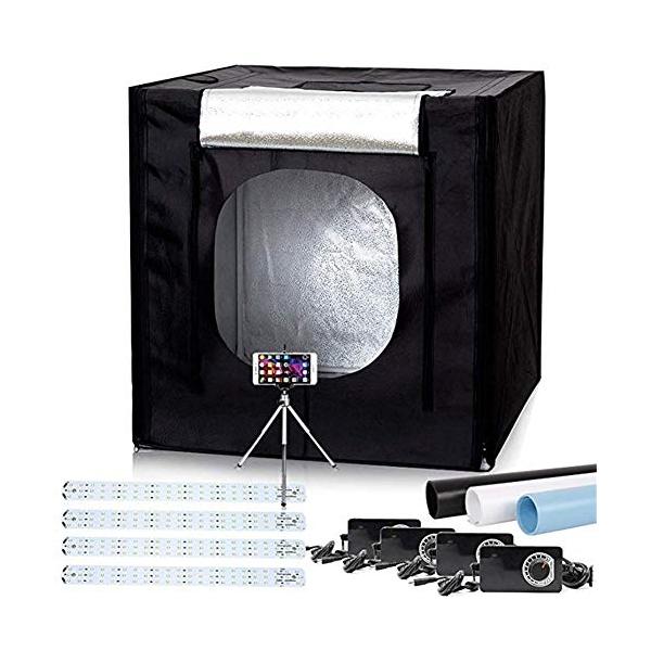 Konseen 撮影ボックス 大型 100x100x100cm 撮影キット 光度調整可能 384個 5500K LEDライト付き プロな 写真撮