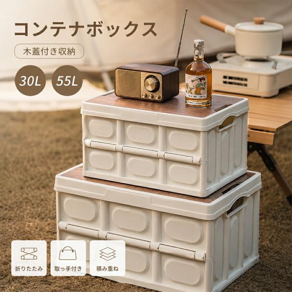 コンテナボックス 屋外 蓋付き 折りたたみ 大容量 20L 30L 55L 耐荷重