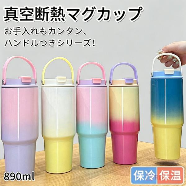 【極美品】GAHGA ジャンボリーカップ 真空断熱タンブラー 保冷 保温 真空断熱タンブラー 820ml ステンレス製 防錆 保温保冷 ストロー付き