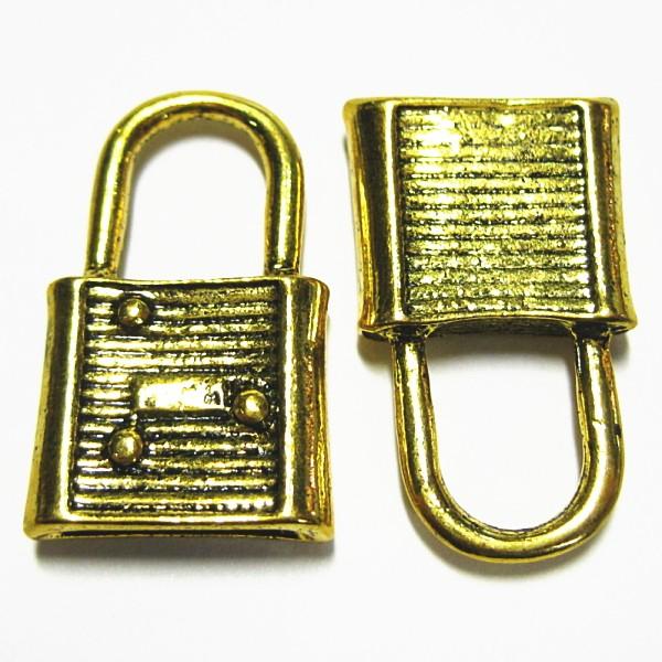 1194-《メタルチャーム・パーツ》 鍵 金古美 29x17mm 3個/1