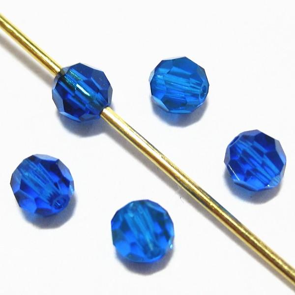 クリスタル ガラスパーツ　3mm 4mm 5mm 6mm 計2700個 13235-クリスタルガラス ＃5000 カプリブルー 4mm 5個/1パック