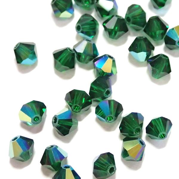 2283-SB4MEM-AB スワロフスキー 4mmソロバン ミディアムエメラルドAB