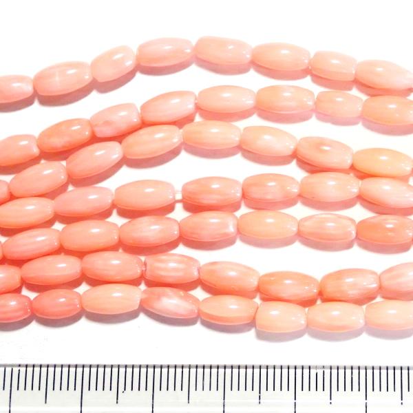 9877 天然石 1連売り コーラル ピンク 約８ｘ４ｍｍ １本約３８cm 9877 Hello Space Beads Land 通販 Yahoo ショッピング