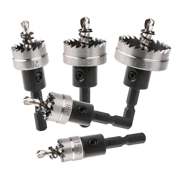 超硬ホールソー 穴あけドリル 5個セット 六角軸対応 HSS高速鋼