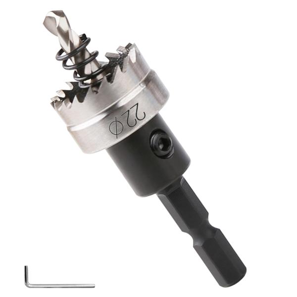 ◆商品詳細超硬 ホールソー 穴あけ  六角軸対応 HSS高速鋼ホールソーサイズ：22mmです。パッケージ：本体、六角レンチ、収納ケース付です。