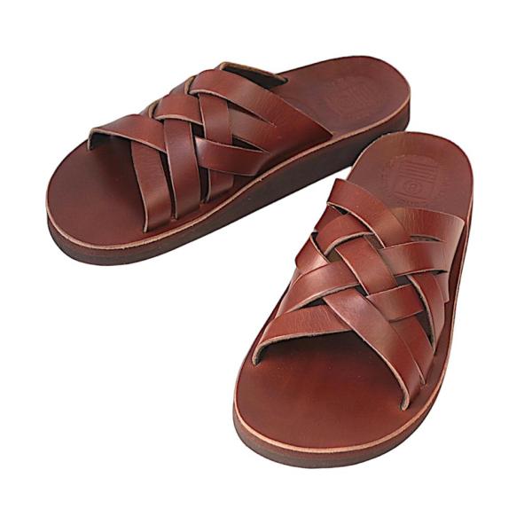 サンダルマン THE SANDALMAN メンズ ウィーブ クロムエクセルレザー サンダル ブラウン アメリカ製 2026年 新入荷商品