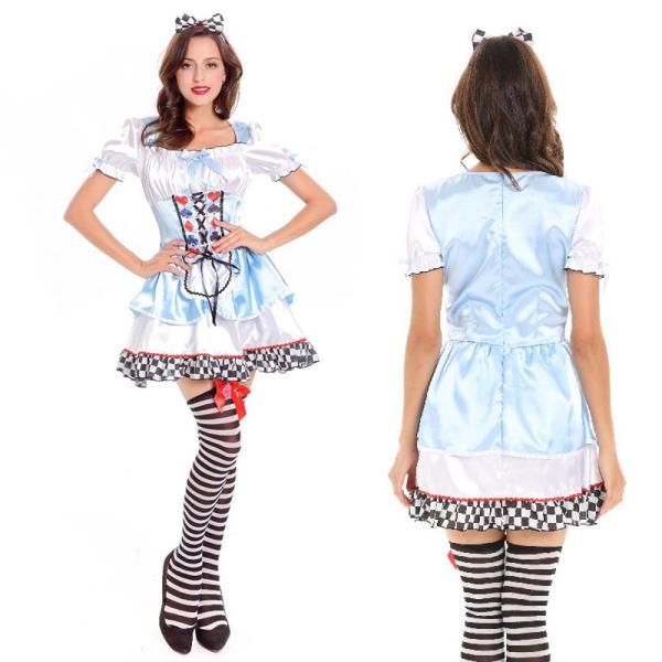 ハロウィン アリス コスプレ 仮装 ふしぎの国のアリス風 コスチューム 大人用 ワンピース カチューシャ 靴下3点セット Hlw Alice Henry S Products ヤフー店 通販 Yahoo ショッピング