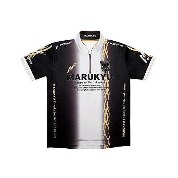 MARUKYU（Fishing） - マルキユー　ハイエンドジップアップシャツ 02（半袖）ブラックMサイズ マルキユー(Marukyu) ハイエンドジップアップシャツ02 (半袖