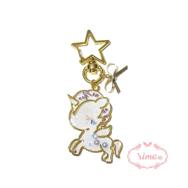 ユニコーン りぼん 星 チャーム 大人 キーホルダー かわいい おしゃれ プレゼントに人気 メール便 送料無料 大人 かわいい チャーム 固まるハーバリウム 雑貨 おしゃれ バッグチャーム Atelier memi アトリエメミ ギフト