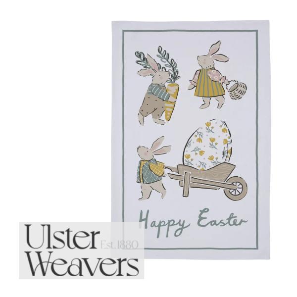 アルスターウィーバーズ コットンティータオル ハッピーイースター Happy Easter 復活祭 キッチンクロス タペストリーイギリス製