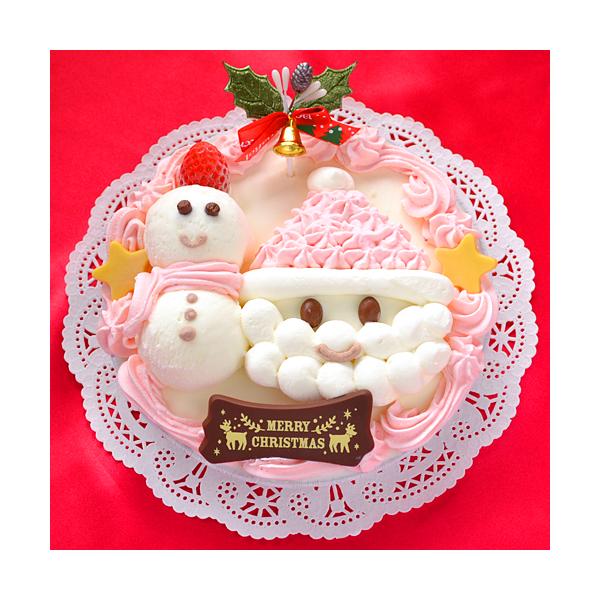 クリスマス 限定 ・ サンタクロース アイスケーキ （ストロベリーピンク） 卵 ・ 小麦 アレルギー対応 ６号