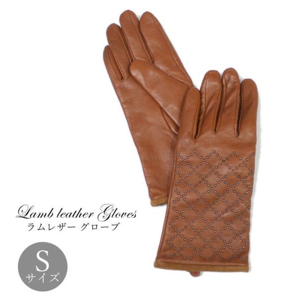 レザー手袋 Sサイズ ベージュ 作業用手袋 山羊革 KS891-BR ストレッチ シルキーレザー 手首