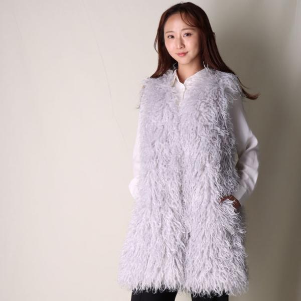 チキャンラム風 エコ ファー ベスト フェイクファー ふわふわ