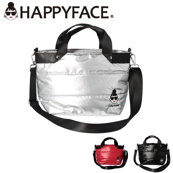 ショルダーバッグ HAPPY FACE EMMA 2way ボンディング 刺繍 お顔 サングラス LADY 軽量 ショルダー バッグ 2wayバッグ ハンドバッグ オシャレ かわいい 88034