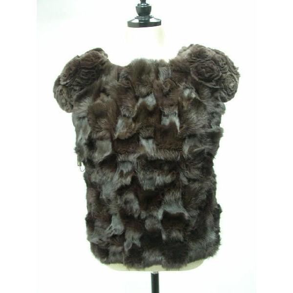 レッキスラビット ファー ベスト ダークブラウン : rx7015 : エル  