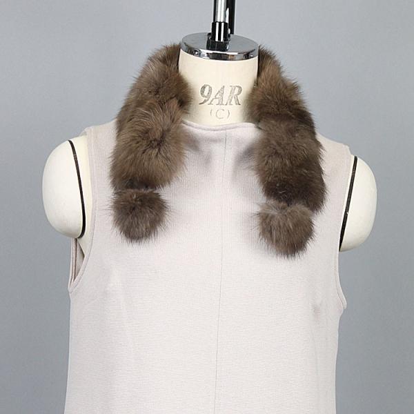 セーブル、リアルファーマフラー セーブル ファー マフラー ぼんぼり付 ナチュラルカラー : エル