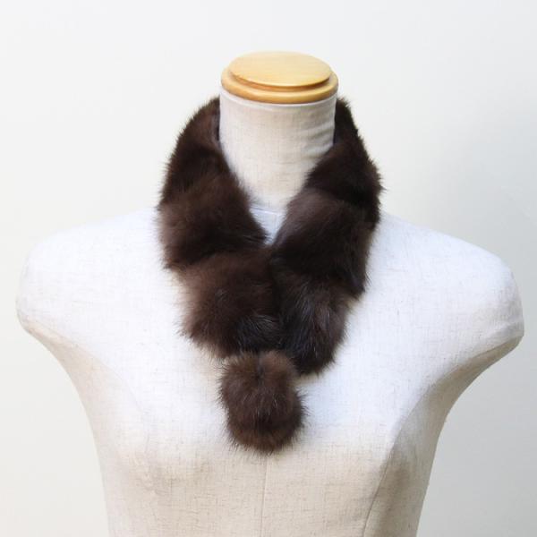 セーブルマフラー セーブル ファー マフラー ブラウン レディース : エルベート