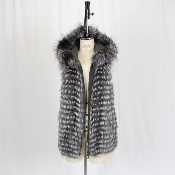 シルバーフォックス ファー ジップアップ ベスト ナチュラル