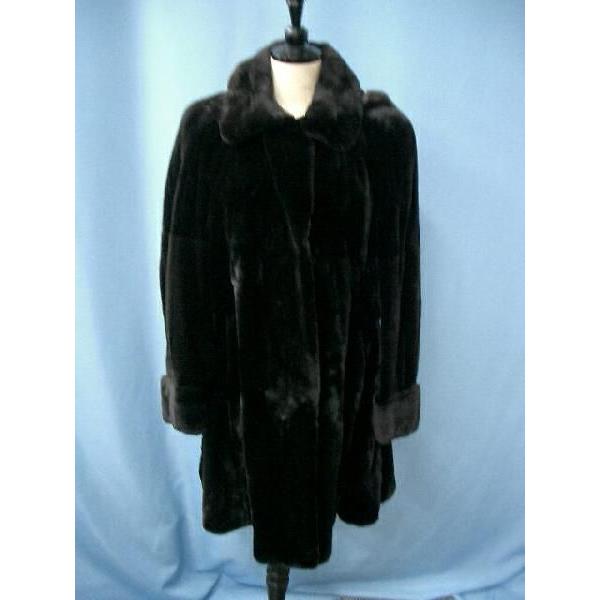 AMERICAN LEGENDシェアードミンク ファーコート ウエストベルト付き シェアード ミンク ファー コート ブラック : エルベートブルー