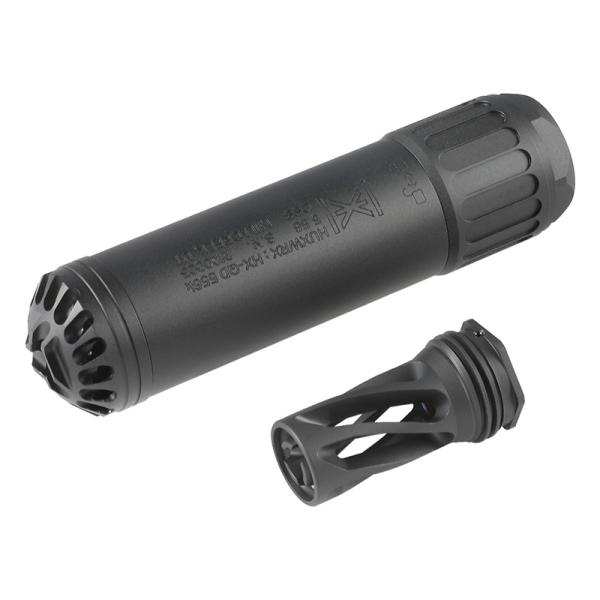 RGW HUXWRX HX-QD 556Kタイプ ダミー サイレンサー ＆ QD556タイプ フラッシュハイダーセット 14mm逆ネジ Black