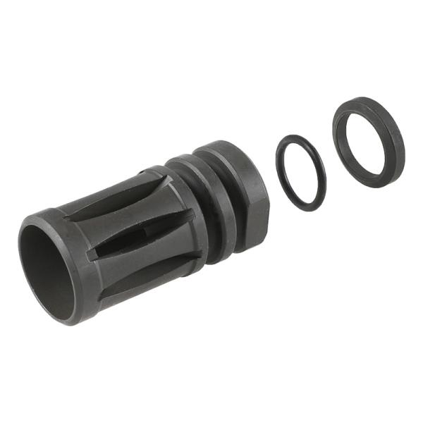 【関連検索ワード】 エアガン パーツ サバゲー サバイバルゲーム M4A1 MK18 URG-I 12.5 14.5 10.3 ガスガン ガスブロ CO2 メール便 ネコポス#####GHK M4 バードケージフラッシュハイダー 14mm逆...