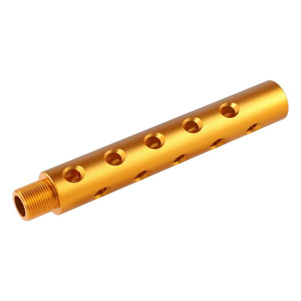 SLONG Airsoft M4/M16 �A���~�A�E�^�[�o�����G�N�X�e���V���� �|�[�e�b�h Gold 14mm�t�l�W/117mm