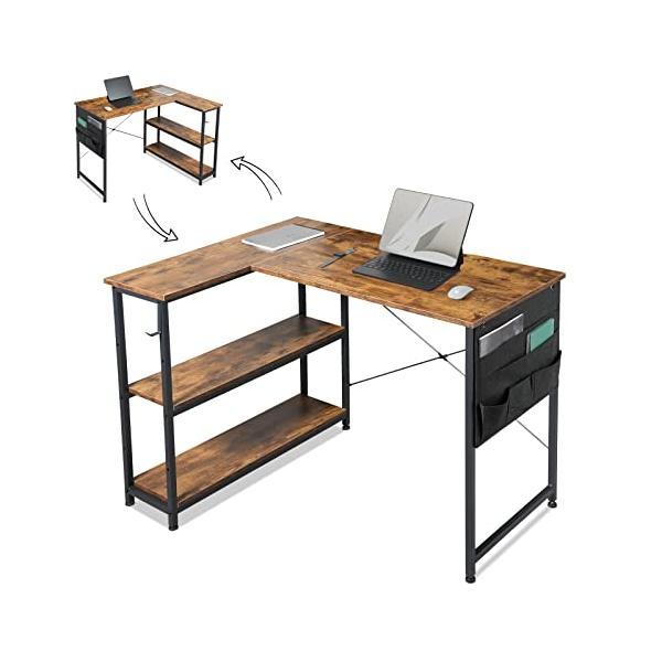 YeTom パソコンデスク 机 学習机 ?子 右棚左棚 幅107cm computer