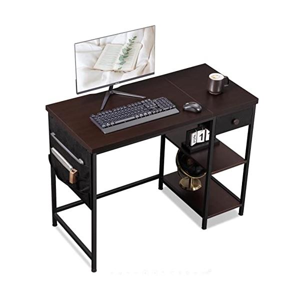 YeTom pc パソコンデスク 幅100cm×奥行48cm 布製引き出し つくえ