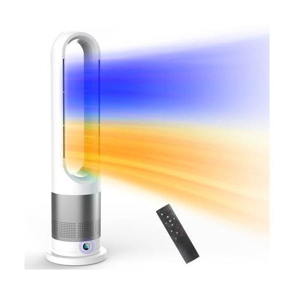 新品】セラミックヒーター 【羽根なし＆冷暖両用】 電気ファンヒーター