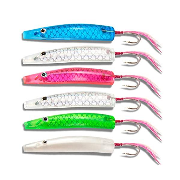 他サイト： 弓角 日本伝統漁具(6本)2サイズ（4.3cm/6cm) ユミヅノ 遠投 青物 回遊魚 ブリ ハマチ サワラ サゴシ アジ サバ シーバス (４の商品画像