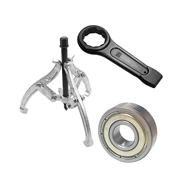 他サイト： NABESHI 洗濯機修理 洗濯機メンテナンス 洗濯機 修理 ギヤプーラー 工具 メンテナンス (プーリー＋レンチ38mm＋ベアリング22mm)の商品画像