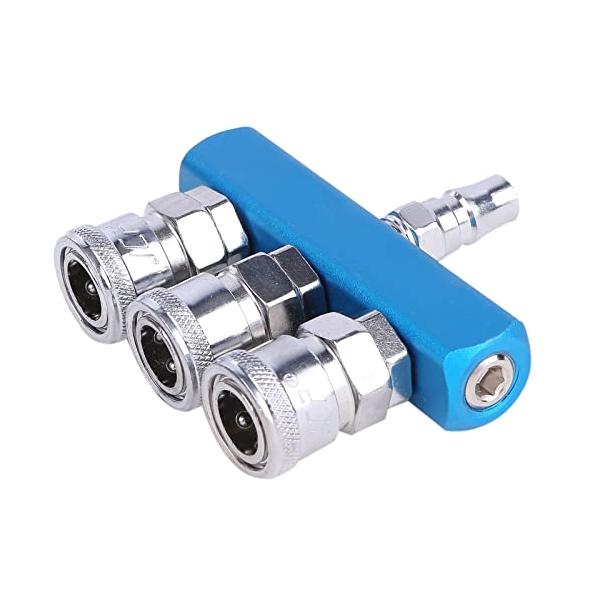 他サイト： zakata エアーカプラー エアーチャック エアーホース エアーツール 分岐 増設 エアコンプレッサー カプラー (3分岐)の商品画像