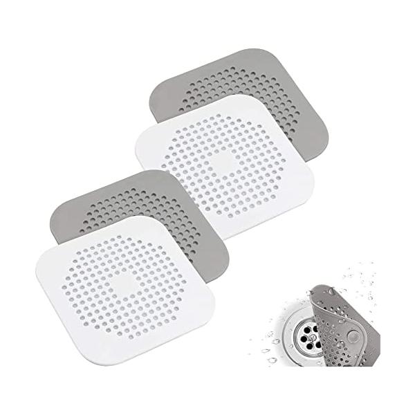 ・ホワイト、グレー  ・?????【高品質材料】直径14cm×14cm。 高品質TPR 材料から作られている。耐久性、柔軟性、耐摩耗性、変形しにくい。シャワー排水保護器が密集している排水孔は、急速に水の流れを分散させるだけでなく、毛髪を濾過...