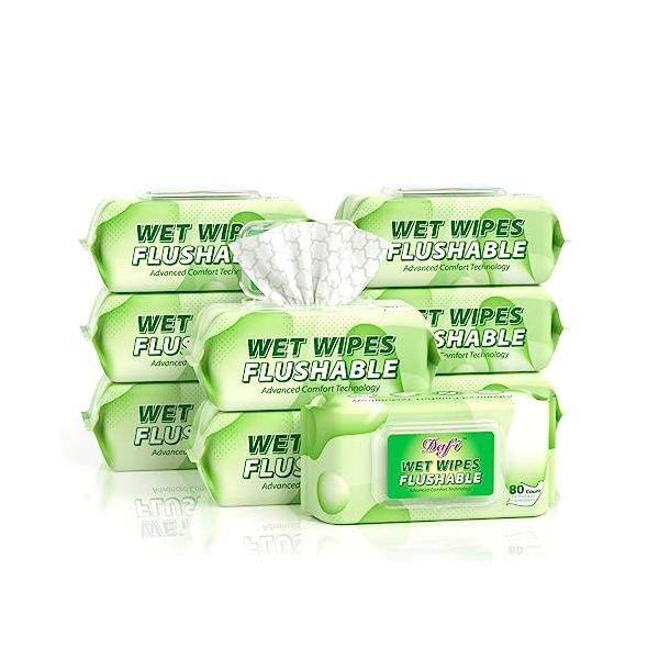 他サイト： DAFI 流せる おしりふき 大人用 80枚 x 9個 トイレに流せる お尻拭き 厚手 蓋つき 柔らかい 水たっぷり おしり拭き 流せる ノンアの商品画像