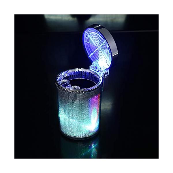 他サイト： Juhon LEDライト付きシガー灰皿 コンテナスモークカップホルダー カラフルな収納カップ付きポータブル 車の灰皿の商品画像