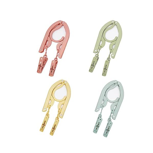 他サイト： 携帯ハンガー 折りたたみハンガー 旅行用ハンガー 折り畳みハンガー 4個セット（8個ピンチ付き） Winuin 軽量 コンパクト 収納便利 旅行の商品画像