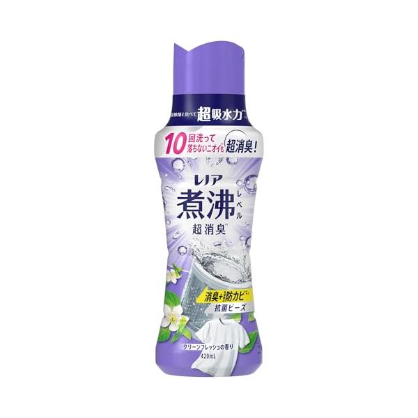 レッド/本体 420mL/-・PatternName:消臭+防カビ クリーンフレッシュSize:本体 420mL・パッケージ個数:1・抗菌ビーズは、衣類の消臭専用のお洗濯ビーズ。いつもの洗剤や柔軟剤に加えるだけで、しみついたニオイまで煮沸レ...