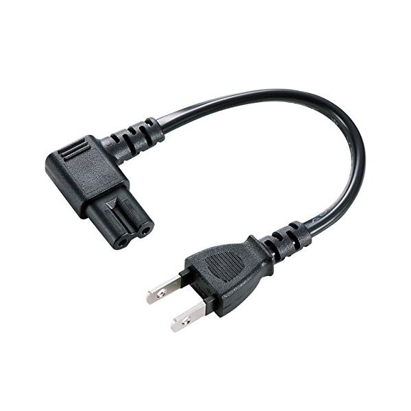 他サイト： サンワサプライ 電源コード(2P・L型コネクタ) 0.2m KB-DM2L-02の商品画像