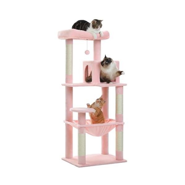 他サイト： PETEPELA(ぺテぺラ) キャットタワー スリム コンパクト 大型猫 猫タワー 据え置き置き型 省スペース ハンモック 見晴台 人気 ボンボの商品画像