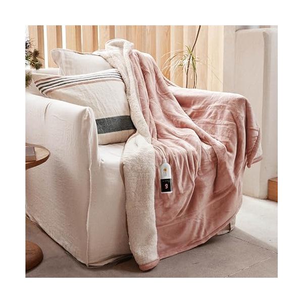 モダンピンク/180×130/TW1-F-JP130180・Color:ピンクSize:180×130・極上の肌触り：Gotcozyの電気毛布肌触りの良いウルトラソフトシルキープラッシュとシェルパを採用。この電気毛布 敷き、両面から快適さを...
