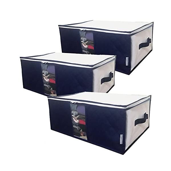 他サイト： イニコライフ 衣類 収納ケース 3枚組 活性炭シート入 消臭保管 通気性の良い不織布製 洋服 収納ボックス 衣装ケース 収納袋 クローゼット 押の商品画像