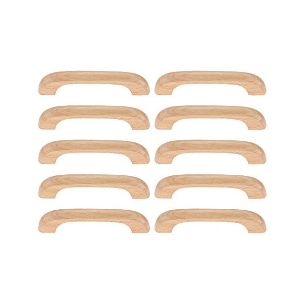 シンプル・ウッド  ・【仕様】取っ手の素材：木製 サイズ：長さ：114mm/4.49in、穴の距離：96mm/3.78in　 ネジのサイズ：約22mmxM4（厚さ18mmの木製ボードに適しています。）・【高品質】高品質の環境に優しい素材で作...