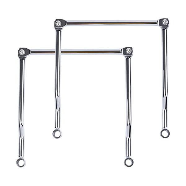 他サイト： ZuoMei 汎用 サイドバッグサポート オートバイアクセサリー 改装 メタル製 メッキ サイドバッグラック 強度高い 2組セット (明るい銀色の商品画像