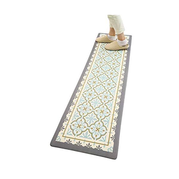 おしゃれスノーフレーク/約45cm*240cm/ASHMORE・Size:約45cm*240cmColor:スノーフレーク・??厚いPVC 足が疲れにく設計、もちもちの踏み心地でクッション性が高く台所マットです。長時間の立ち仕事も疲れにくい...