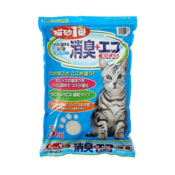 他サイト： クニミネ 猫砂1番 消臭+エコ 3kgの商品画像