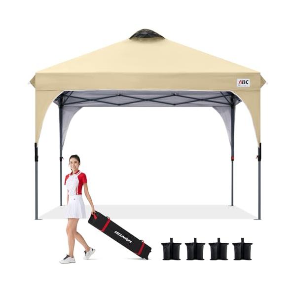 ABCCANOPY タープテント ワンタッチ 3段階調節 ベンチレーション