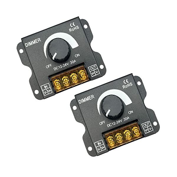 他サイト： HTharros LED調光器 調光スイッチ 調光器 DC12-24V 30A ディマースイッチ ボリューム式 無段階 調光コントローラー フタの商品画像